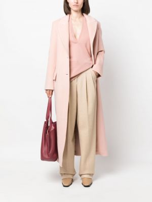 Vlněný kabát Semicouture růžový