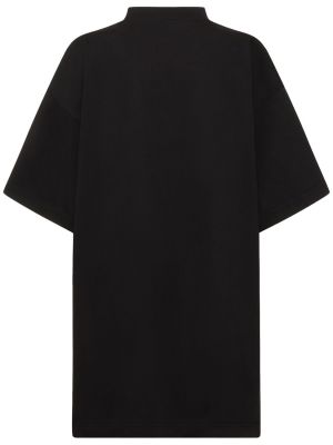 Tricou din bumbac din jerseu oversize Balenciaga negru