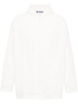 Camicia di cotone con cappuccio Sunnei bianco