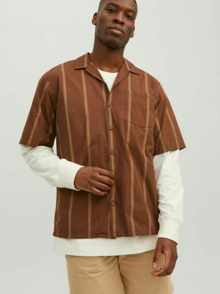 Джинсовая рубашка R.d.d. Royal Denim Division коричневая