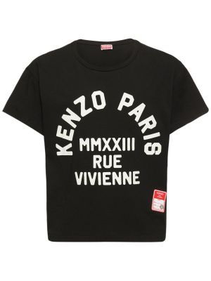 Koszulka z nadrukiem z dżerseju Kenzo Paris szara