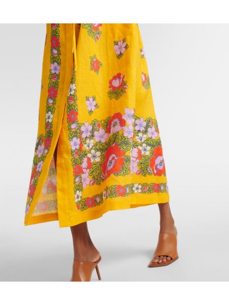 Lanena midi haljina s cvjetnim printom Alemais