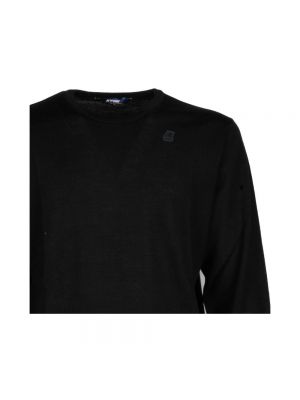 Jersey de lana de lana merino de tela jersey K-way negro