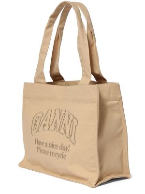 Памучни шопинг чанта Ganni