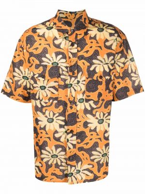 Chemise à fleurs Nanushka orange