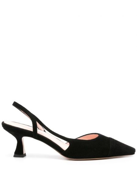 Slingback ruskind pumper med stropper Anna F. sort