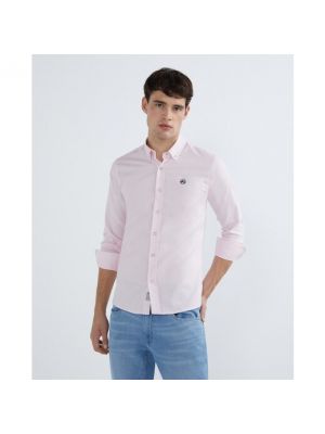 Camisa slim fit manga larga Altonadock rosa