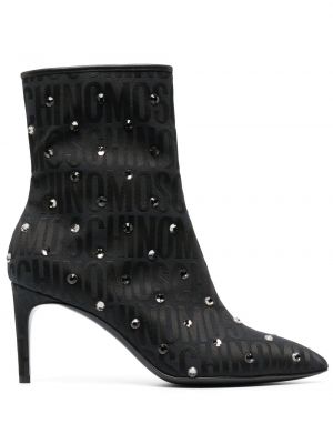 Křišťálové kotníkové boty Moschino černé