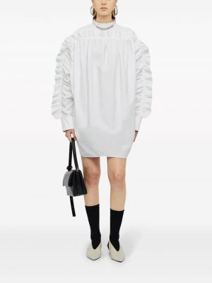 Bavlněné šaty s volány Jil Sander bílé