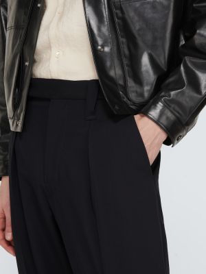 Vlněné klasické kalhoty Lemaire černé