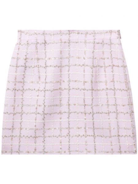 Mini suknja sa šljokicama od tvida Alessandra Rich ružičasta