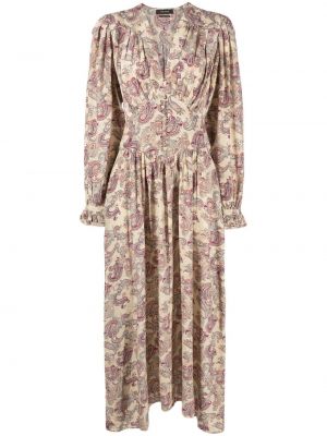 Midi šaty s potiskem s paisley potiskem Isabel Marant