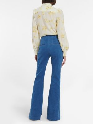 Kalhoty s vysokým pasem Veronica Beard modré