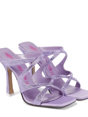 Pantofi cu toc din satin The Attico violet