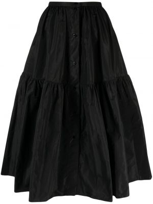 Midi sukňa na gombíky Patou čierna