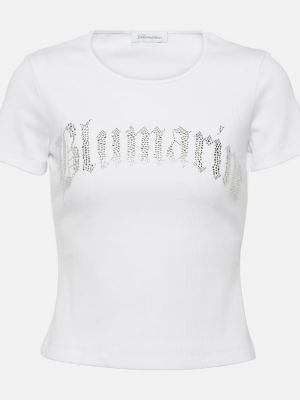 Camiseta de algodón de tela jersey Blumarine blanco
