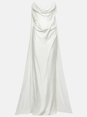 Satynowa sukienka długa Vivienne Westwood biała