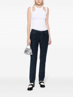 Pantalon skinny Chanel Pre-owned bleu