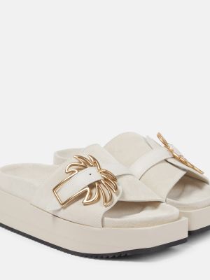 Sandali iz semiša s platformo Palm Angels bela
