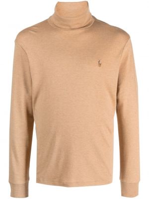 Fleece pelz t-shirt mit stickerei Polo Ralph Lauren rot