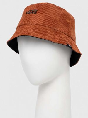 Oboustranný bavlněný klobouk Vans hnědý