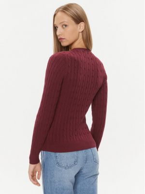 Памучен пуловер slim Gant червено