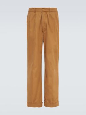Pantaloni di cachemire di cotone plissettati Wales Bonner beige