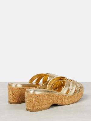 Sandale din piele Jimmy Choo auriu