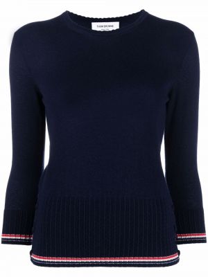 Ριγέ πουλόβερ με κουμπιά Thom Browne μπλε