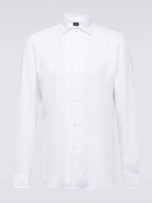 Λινό πουκάμισο Brioni λευκό