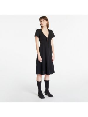 Μίντι φόρεμα με κοντό μανίκι από κρεπ Calvin Klein μαύρο