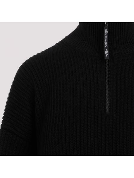 Jersey cuello alto de lana de tela jersey Balenciaga negro