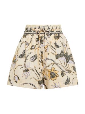Bombažne kratke hlače s cvetličnim vzorcem Ulla Johnson bela