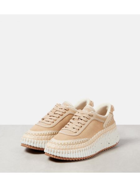 Süet sneaker Chloé bej