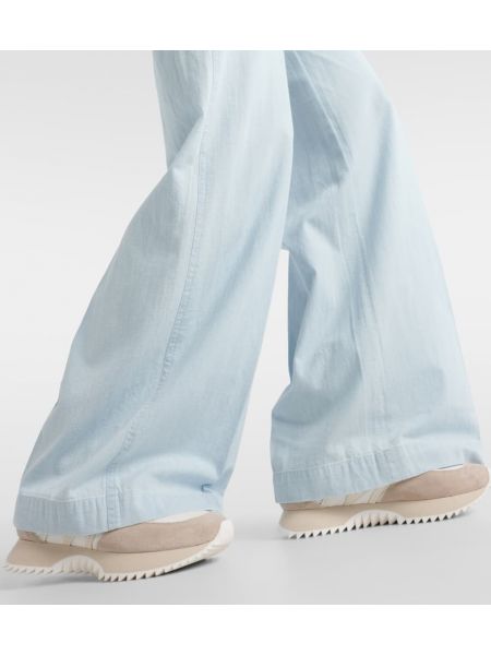 Pamučne hlače bootcut Polo Ralph Lauren plava