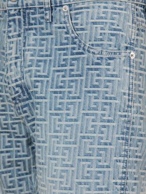 Žakárové džínsy s rovným strihom Balmain modrá
