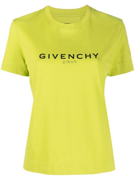 Kokvilnas t-krekls ar apdruku Givenchy zaļš