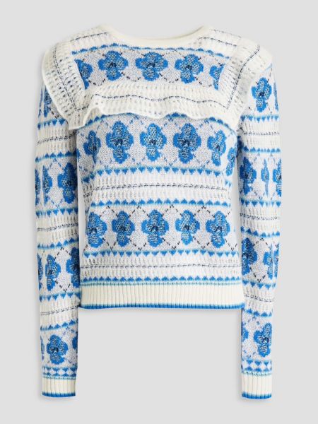 Хлопковый свитер с рюшами See By Chloé белый