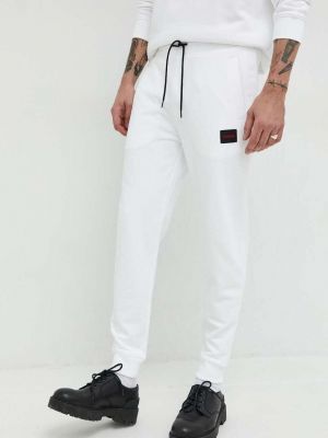 HUGO spodnie dresowe bawełniane męskie   gładkie - Biały