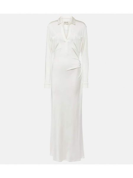 Μάξι φόρεμα από ζέρσεϋ Tove λευκό