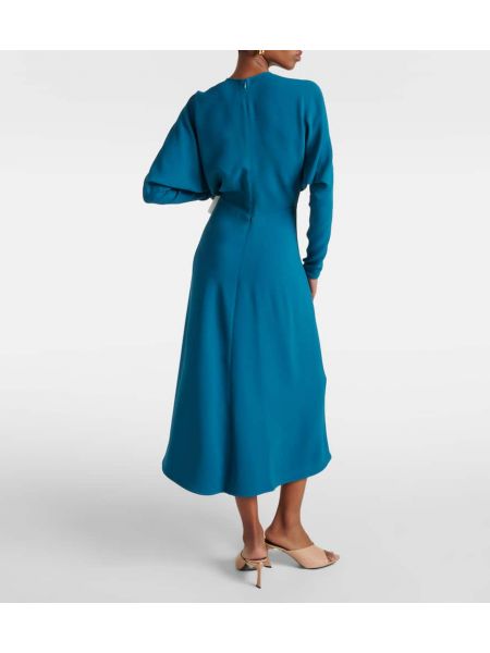 Midi šaty Victoria Beckham modré