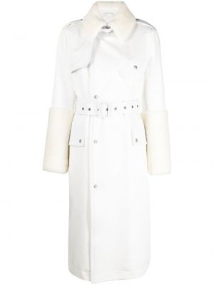 Итальянское пальто из овчины Mr & Mrs Italy, белое