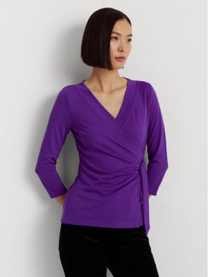 Bluză slim fit Lauren Ralph Lauren violet