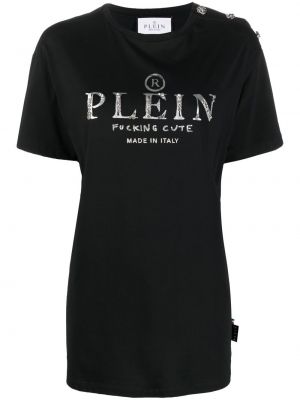Bavlnené tričko s potlačou Philipp Plein čierna