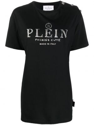 Tricou din bumbac cu imagine Philipp Plein negru