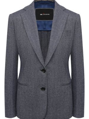 Кашемировый шерстяной пиджак Kiton синий