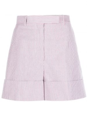 Shorts taille haute à rayures Thom Browne rouge