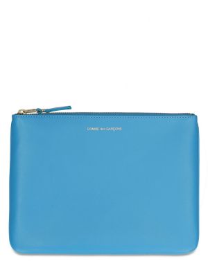 Kožená peňaženka Comme Des Garçons Wallet modrá