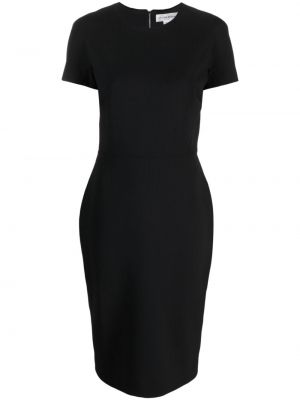 Krepové midi šaty Victoria Beckham černé