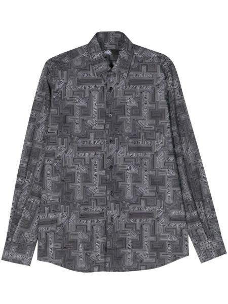 Βαμβακερό πουκάμισο με σχέδιο Karl Lagerfeld